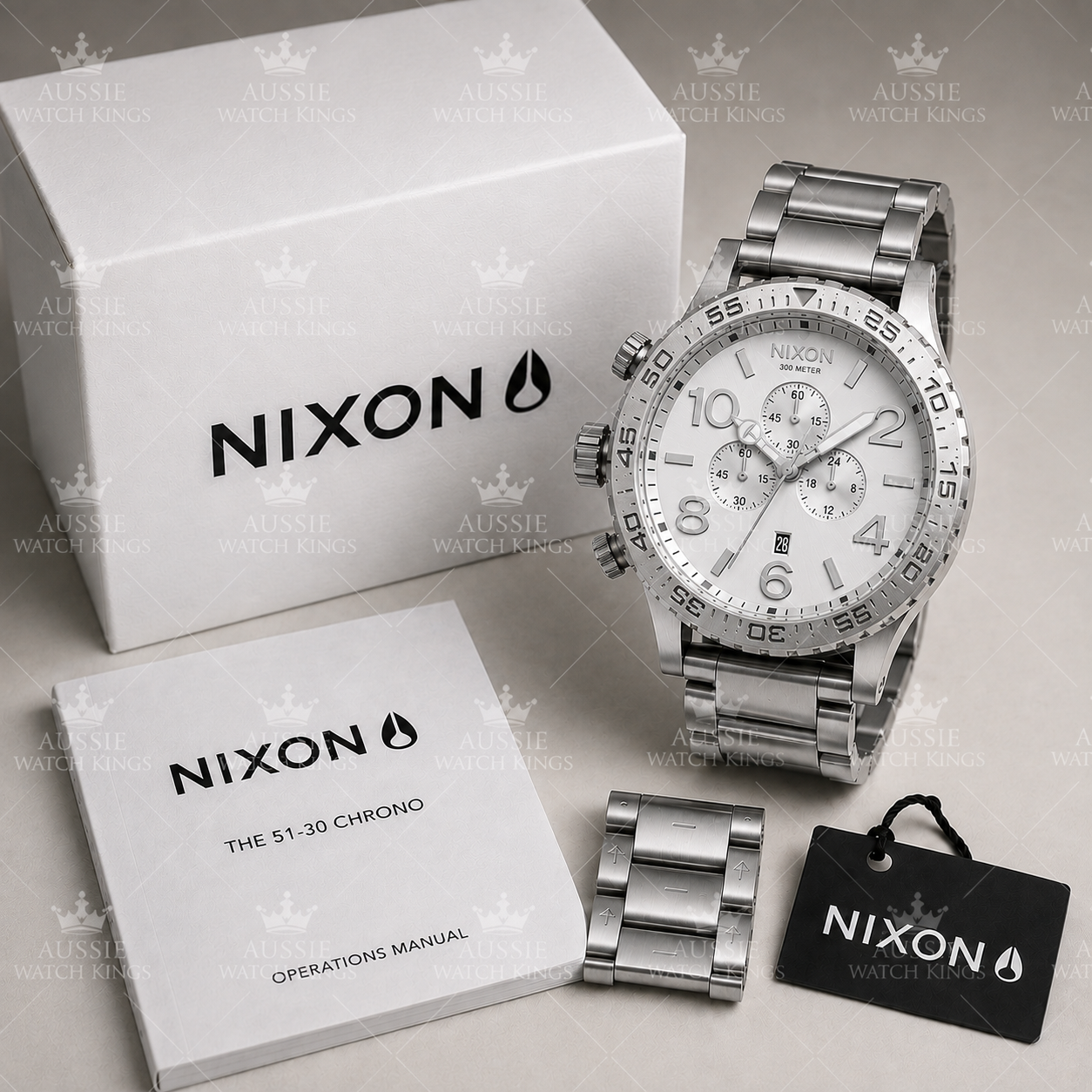 Nixon 51-30 Chrono Polished Silver A083-488
