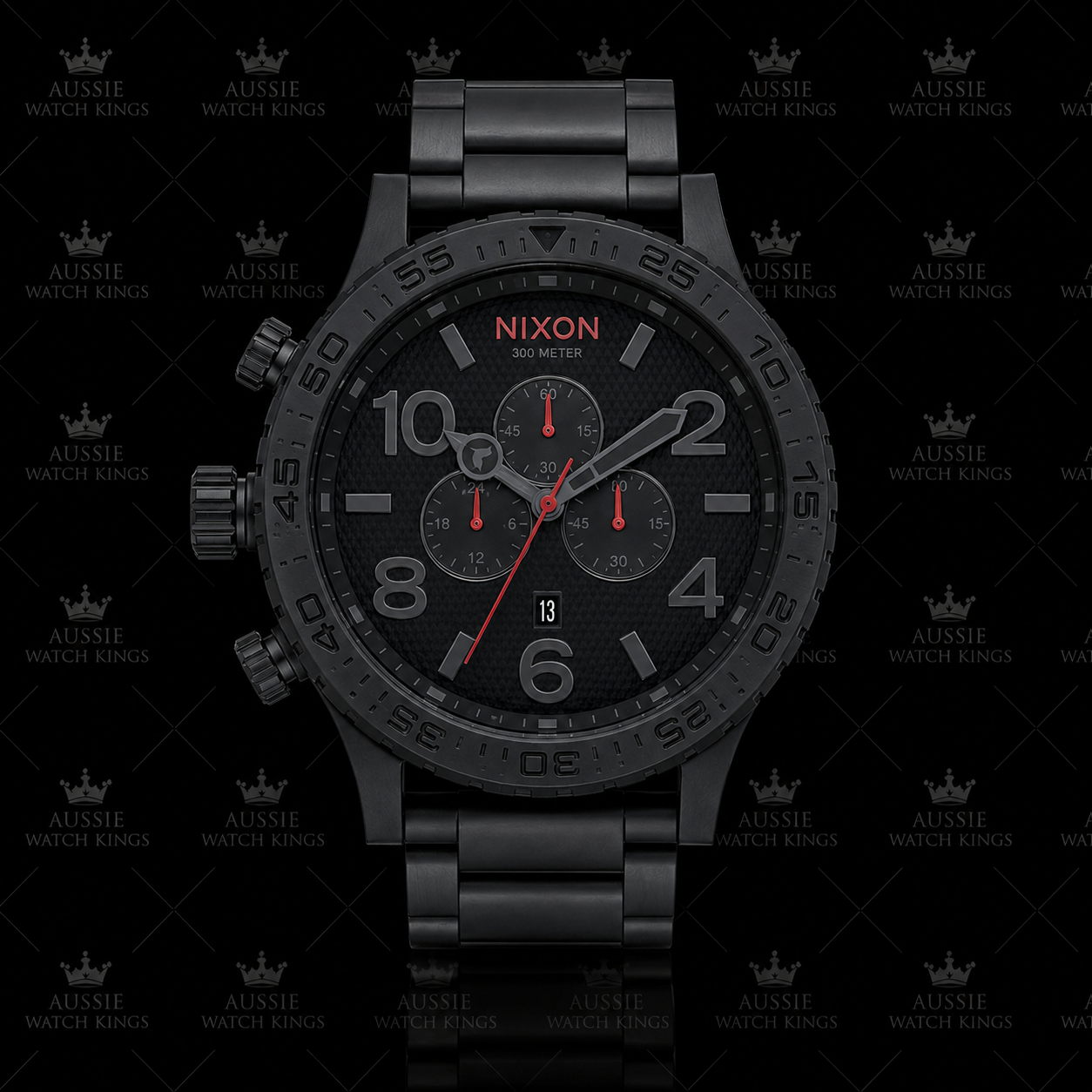 Nixon 51-30 Chrono Watch – Black Red | 51mm | 300m Water Resistant