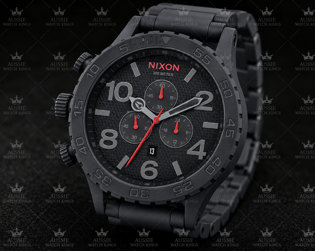 Nixon 51-30 Chrono Watch – Black Red | 51mm | 300m Water Resistant