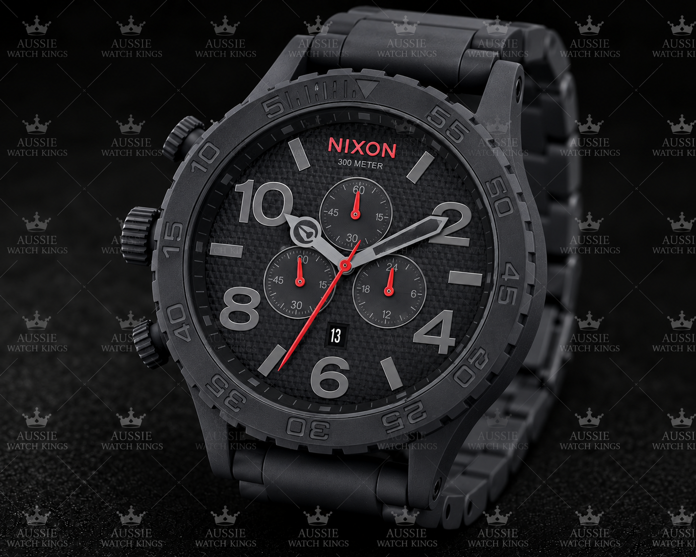 Nixon 51-30 Chrono Watch – Black Red | 51mm | 300m Water Resistant