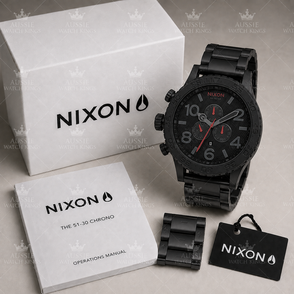 Nixon 51-30 Chrono Watch – Black Red | 51mm | 300m Water Resistant