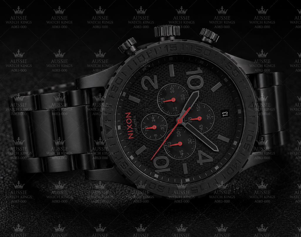 Nixon 51-30 Chrono Watch – Black Red | 51mm | 300m Water Resistant
