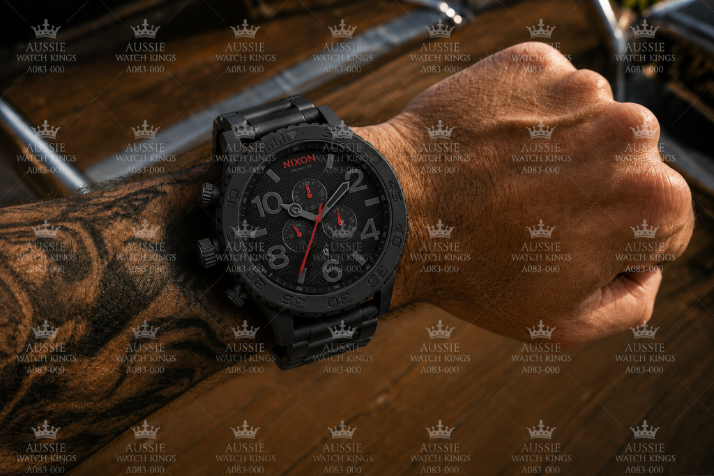 Nixon 51-30 Chrono Watch – Black Red | 51mm | 300m Water Resistant
