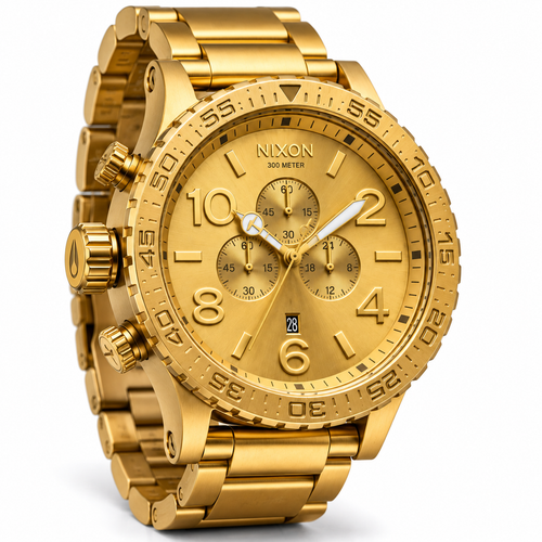 Nixon 51-30 Chrono chronograph watch in All Gold, 51mm case