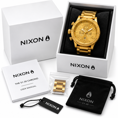 Nixon 51-30 Chrono in All Gold — alternate angle
