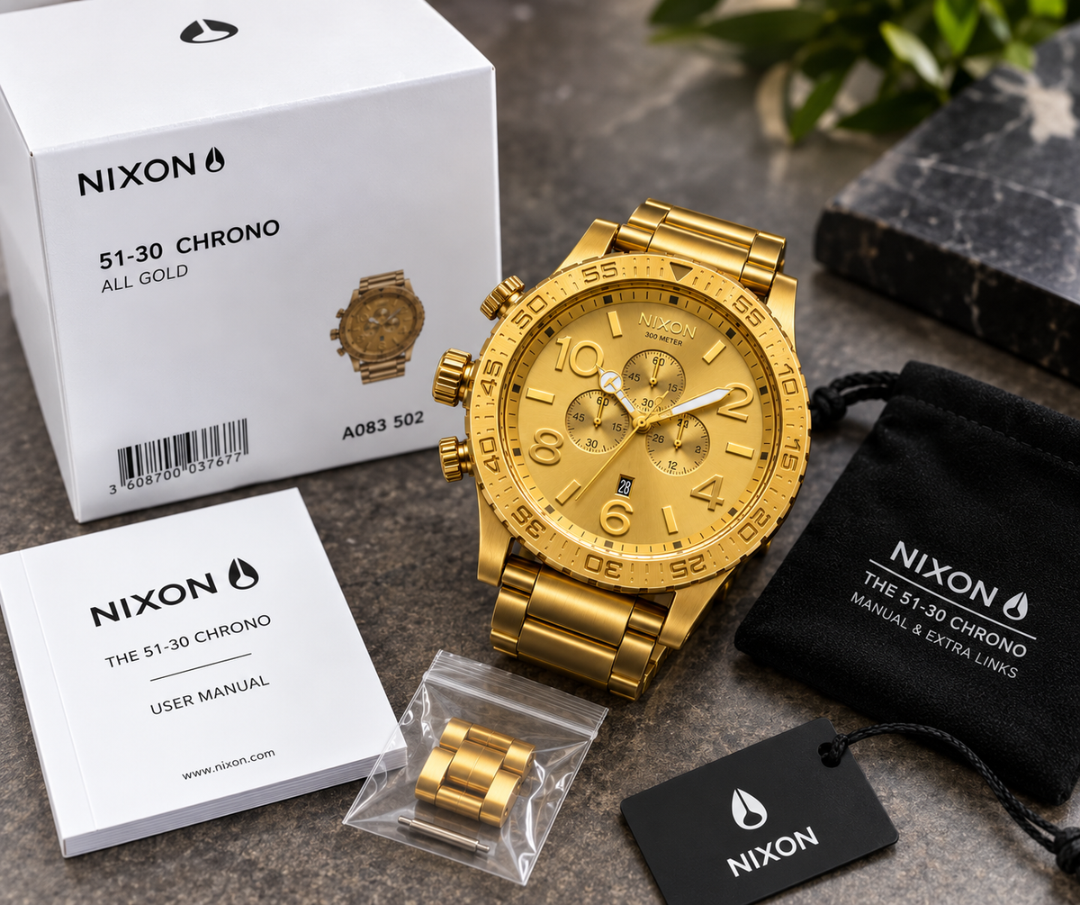 Nixon 51-30 Chrono in All Gold — men's watch, view 5