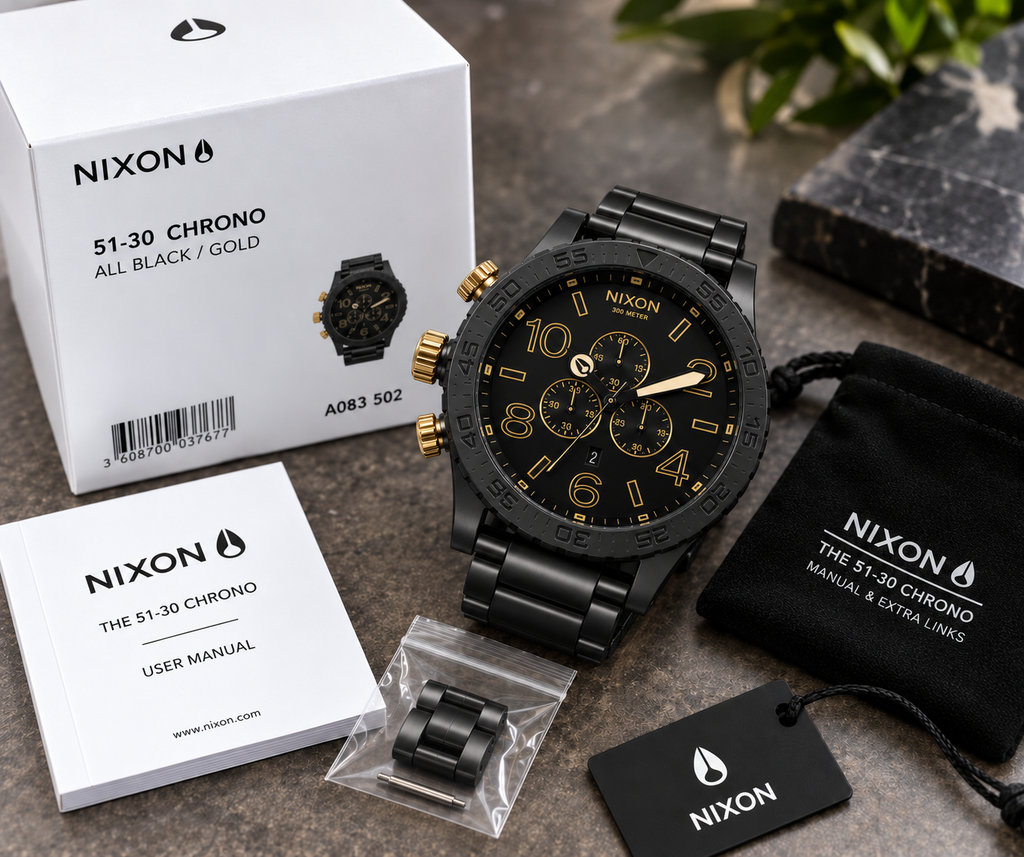 Nixon 51-30 Chrono in Black Gold — men's watch, view 5
