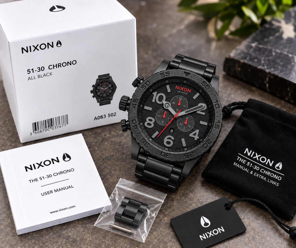 Nixon 51-30 Chrono in Black Red — men's watch, view 5