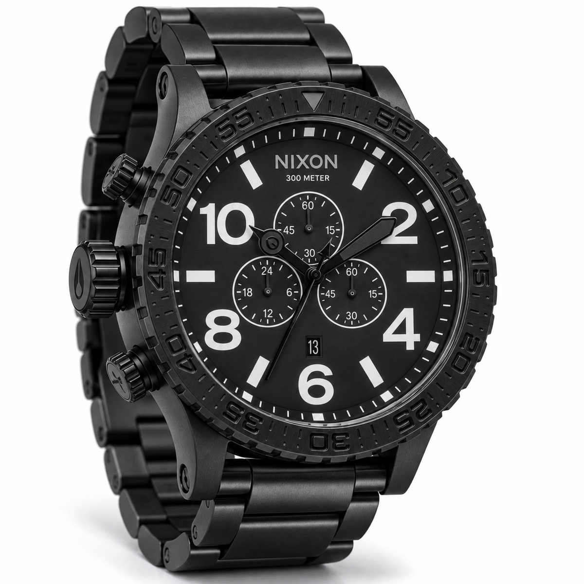 Nixon 51-30 Chrono chronograph watch in Black White, 51mm case