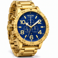 Nixon 51-30 Chrono chronograph watch in Gold Blue, 51mm case