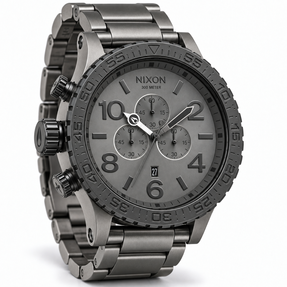 Nixon 51-30 Chrono chronograph watch in Matt Black Gunmetal, 51mm case