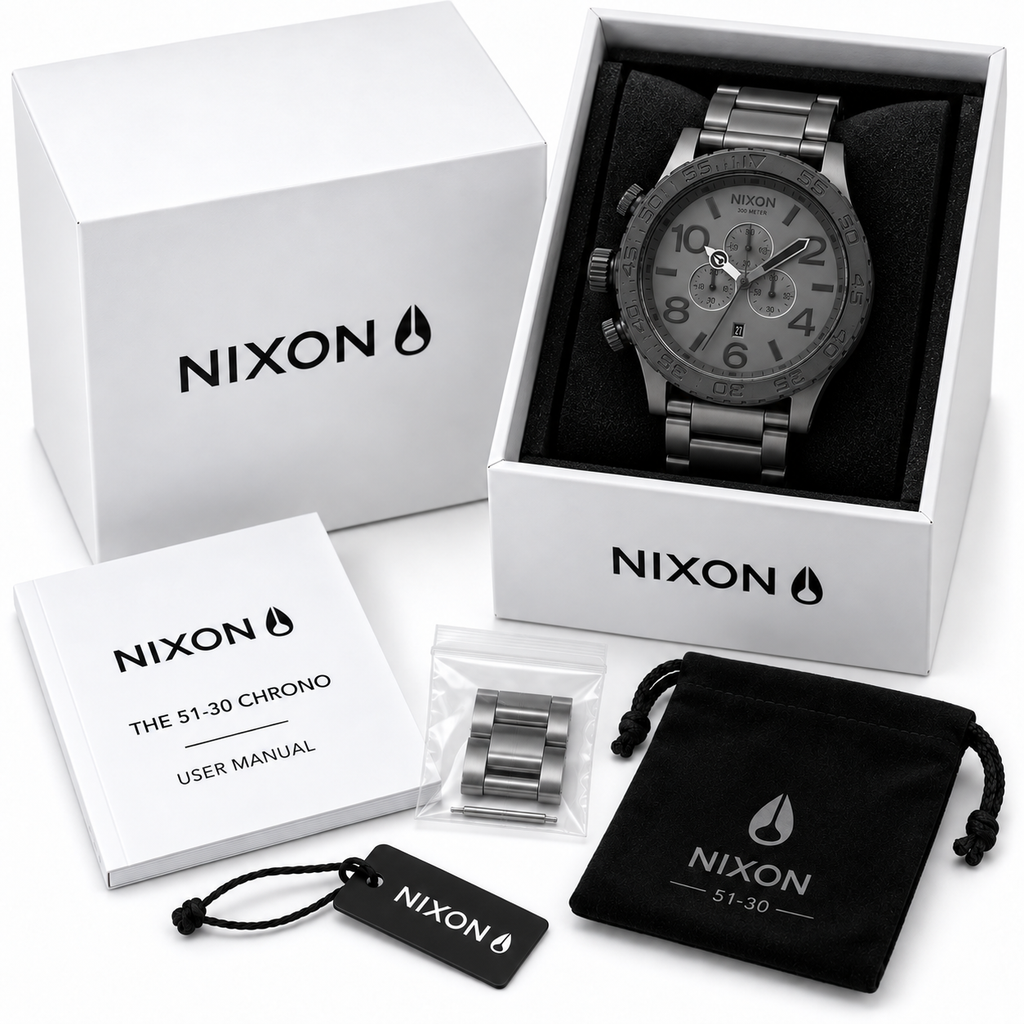 Nixon 51-30 Chrono in Matt Black Gunmetal — alternate angle