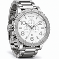 Nixon 51-30 Chrono chronograph watch in Polished Silver, 51mm case