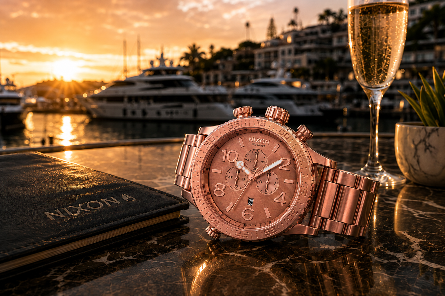 Nixon 51-30 Chrono All Rose Gold Watch A083-897