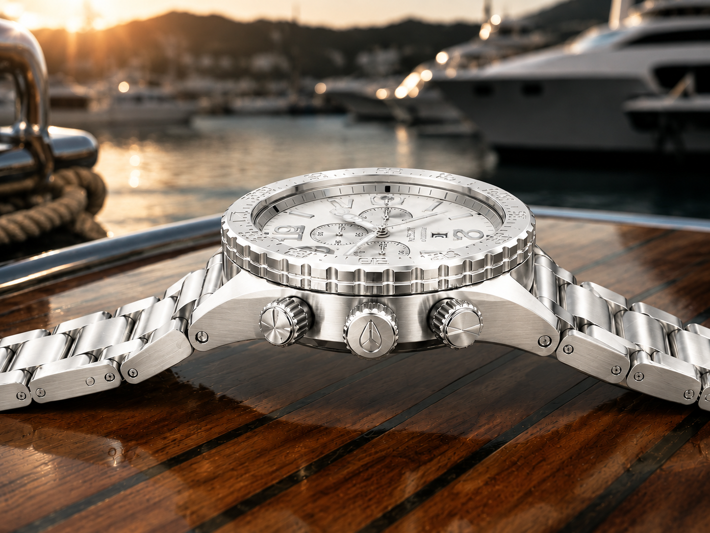 Nixon 51-30 Chrono Polished Silver A083-488